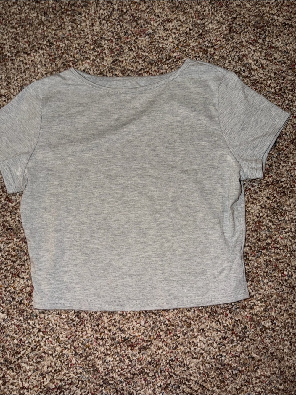 Women’s Short Sleeve Gray Crop Top
